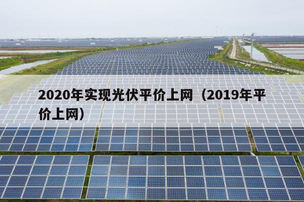 2020年实现光伏平价上网（2019年平价上网）