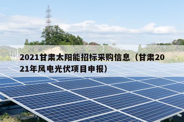 2021甘肃太阳能招标采购信息（甘肃2021年风电光伏项目申报）