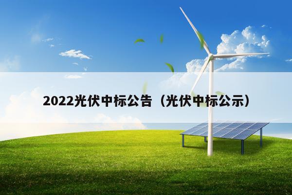 2022光伏中标公告（光伏中标公示）