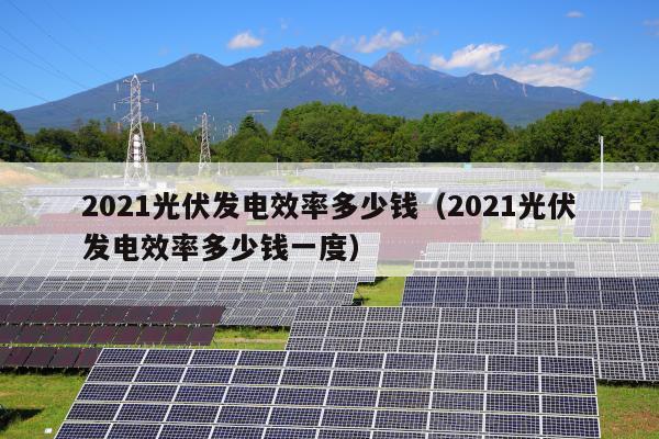 2021光伏发电效率多少钱（2021光伏发电效率多少钱一度）