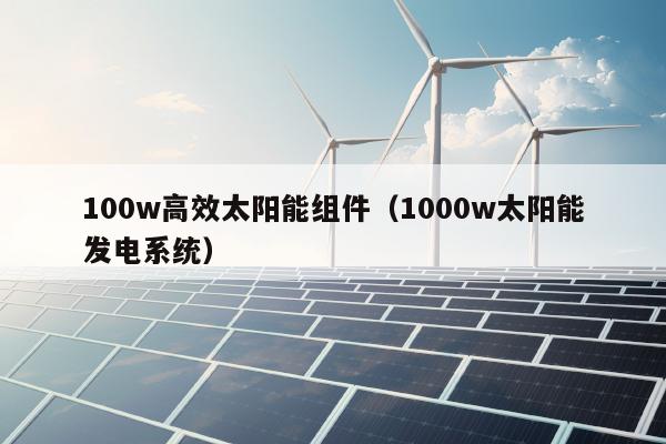 100w高效太阳能组件（1000w太阳能发电系统）