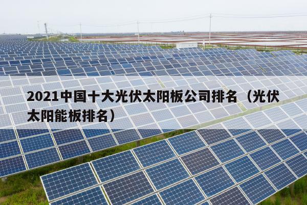 2021中国十大光伏太阳板公司排名（光伏太阳能板排名）