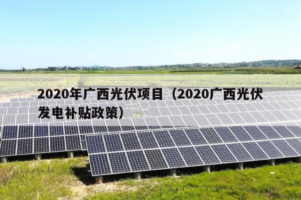 2020年广西光伏项目（2020广西光伏发电补贴政策）