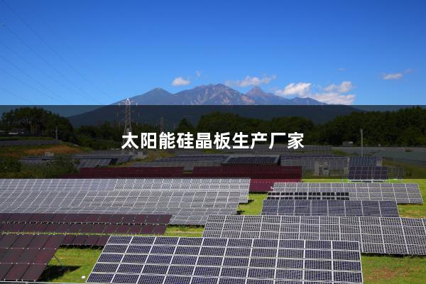 太阳能硅晶板生产厂家