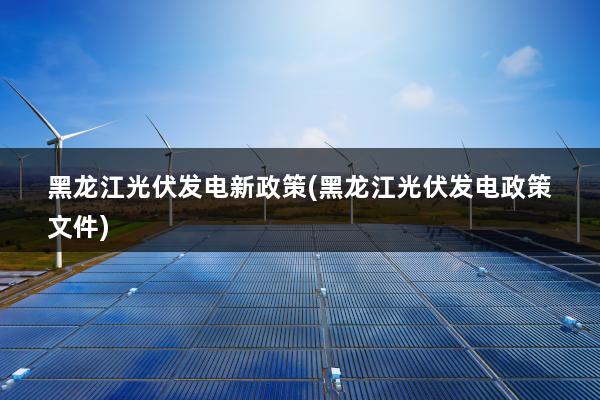 黑龙江光伏发电新政策(黑龙江光伏发电政策文件)