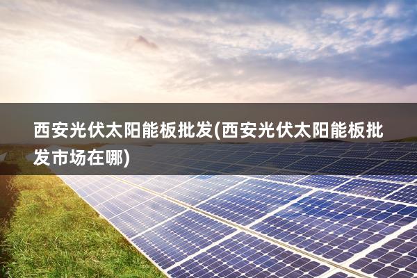 西安光伏太阳能板批发(西安光伏太阳能板批发市场在哪)