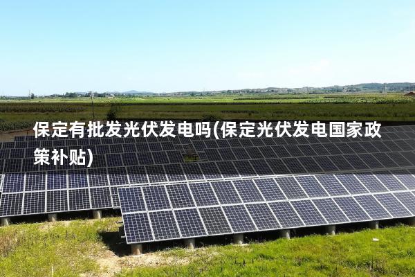 保定有批发光伏发电吗(保定光伏发电国家政策补贴)
