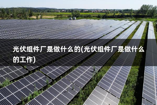 光伏组件厂是做什么的(光伏组件厂是做什么的工作)